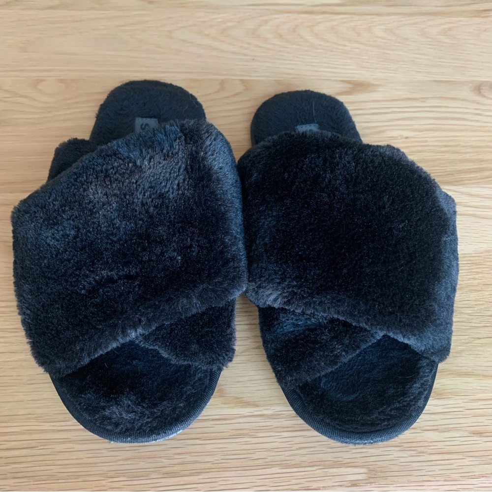 Sorel Go Mail Run Slipper Black Size 8 Faux Fur